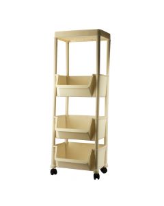 Verdulero liso 4 compartimientos beige