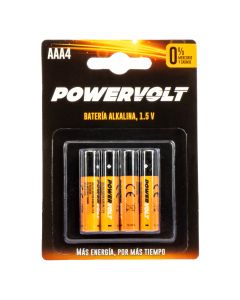 Batería alkaline powervolt AAA 4pzas