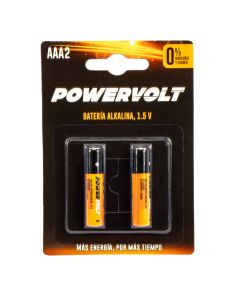 Batería powervolt alkalina AAA 1.5v 2und