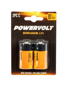 Batería akalina powervolt C 2pcs