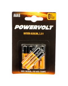 Batería powervolt alkalina AAA 1.5v 6und