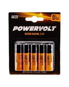 Bateria Alkaline powervolt AA 10pzas