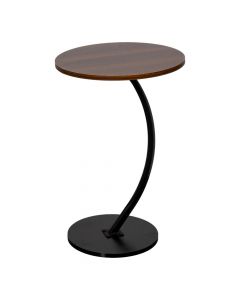 Mesa madera circular marrón negro