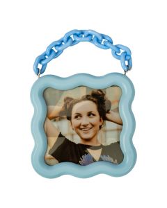 Portarretrato madera celeste