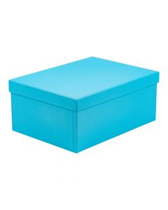 Caja cartón celeste con tapa
