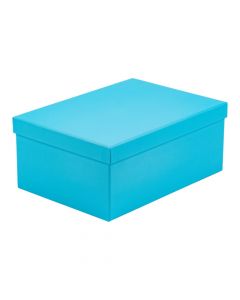 Caja cartón celeste con tapa