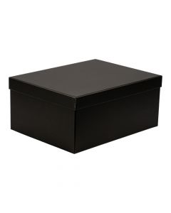 Caja rectangular negra con tapa