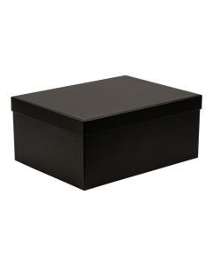 Caja cartón negra con tapa