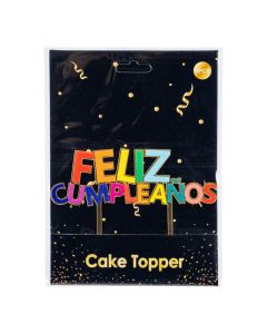 Topper cumpleaños multicolor
