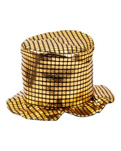 Sombrero cuadros dorado y negro