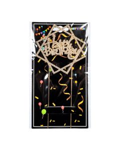 Topper Happy Birthday dorado