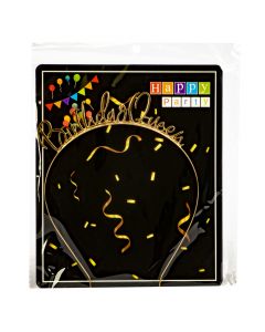 Diadema birthday queen 17cm dorado