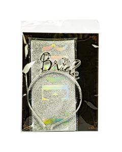 Diadema y cinta Bride To Be plateado