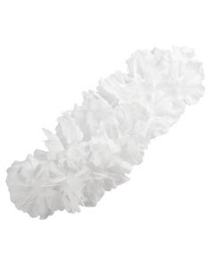 Collar tela flores 1.1m blanco