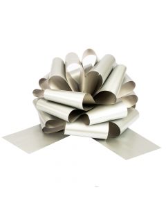 Lazo plástico liso 2.86x10cm plateado