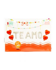 Globo decorativo te amo con corazones 9pzas