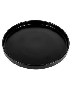 Plato porcelana plano redondo liso negro