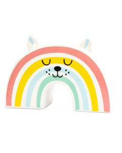 Alcancía porcelana perro arcoiris 15.7x6x10 blanco multicolor