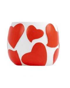 Maceta cerámica con relieve corazón 8x8x8cm