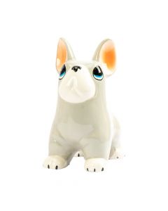 Alcancía porcelana perro 16.5x9.5x19.5cm gris
