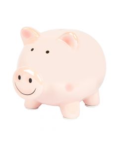 Alcancía porcelana cerdito rosado