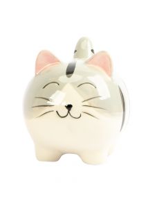 Alcancía porcelana gato 16x11x13cm