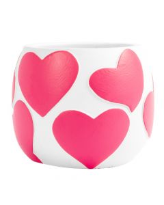 Maceta cerámica con relieve corazón 8x8x8cm