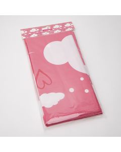 Mantel plástico estampado feliz San Valentin corazón 137x274cm 4pzas