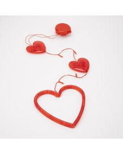 Corazón colgante plastico con luz led rojo