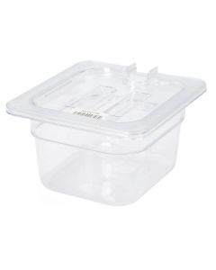 Recipiente acrílico cuadrado liso con tapa 17.5x16x10cm 1.53l 