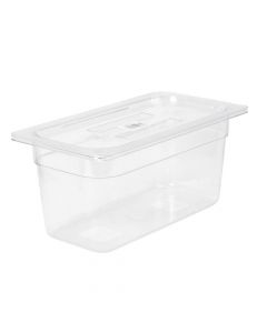 Recipiente acrílico rectangular liso con tapa 32.5x17.6x15cm 5.29l 