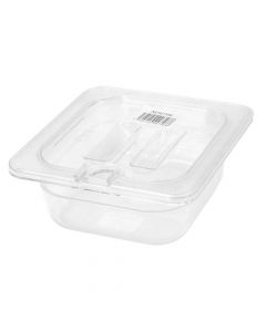 Recipiente acrílico cuadrado liso con tapa 17.7x16.1x6.1cm 1l 