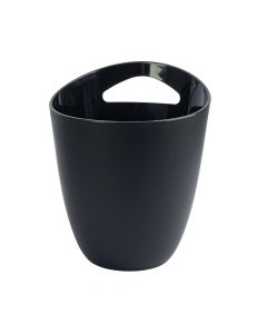 Recipiente plástico para hielo liso con asa negro