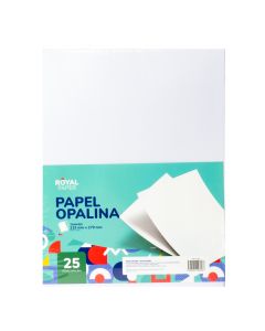 Hoja papel opalina lisa 25und blanco