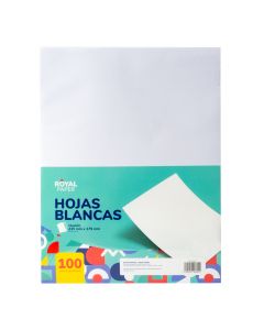 Hoja papel lisa 100und blanco