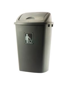 Basurero plástico liso 50l gris