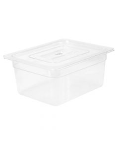 Recipiente acrílico rectangular liso con tapa 325x265x150mm 8.88l 