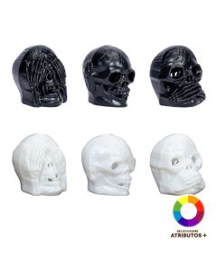 Calavera con luz y relieve