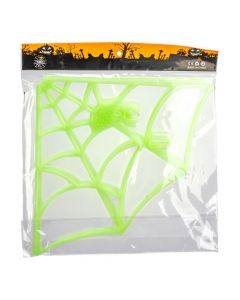 Telaraña plástica con araña verde