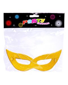 Antifaz cartón escarchado dorado