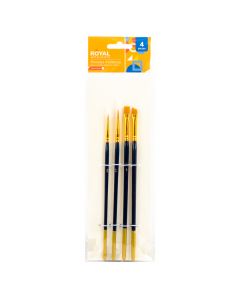 Pincel madera 4pzas