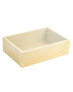 Caja madera lisa rectangular 25x18x7cm marrón