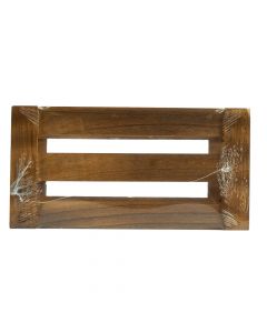Caja madera lisa rectangular 26x16x14cm marrón