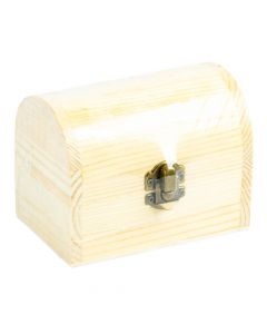 Cofre madera liso con cierre metálico 12x8.2x9.2cm beige