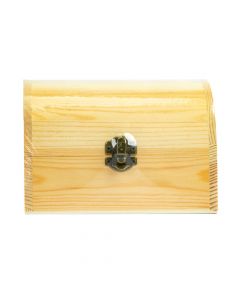 Cofre madera liso con cierre metálico 6x12.2x11.5cm beige