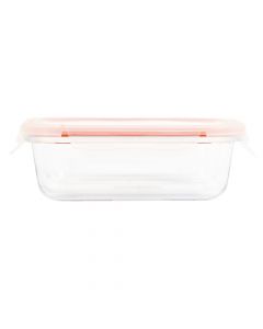 Recipiente vidrio con tapa 630ml rojo