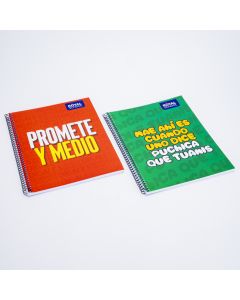 Cuaderno espiral estampado frases Costa Rica 100h surtido