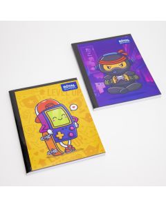 Cuaderno cosido estampado game over 100h surtido
