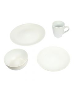 Vajilla porcelana blanca 16 piezas