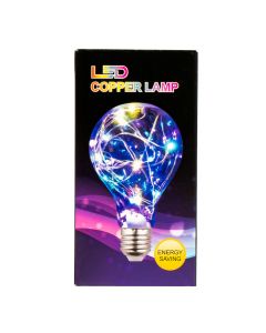 Bombillo con luz led 10x6cm 1w transparente
